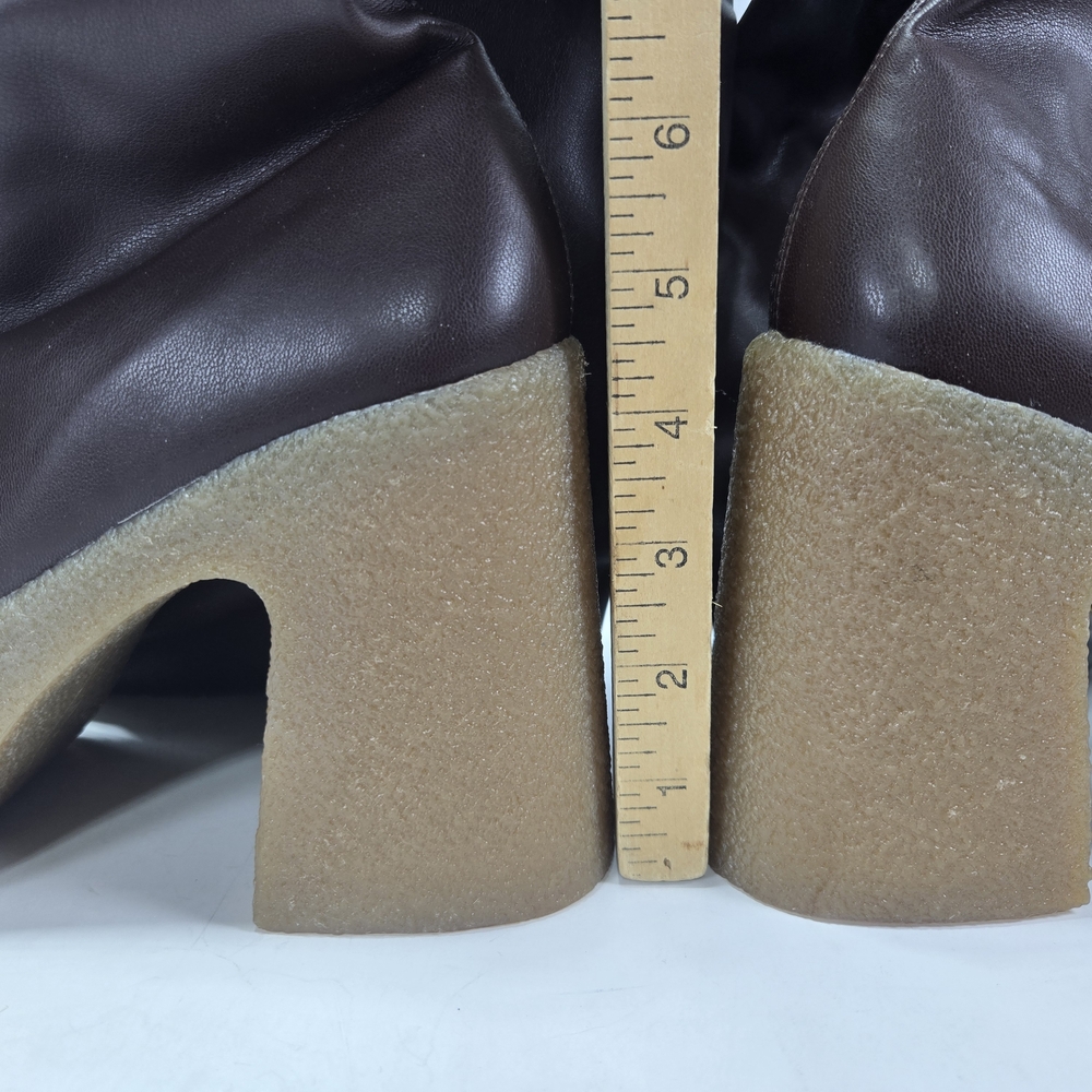 Stella McCartney Skyla Stretch Alter Mat Dark Brown Over-the-Knee Boots Size 7 - Picture 8 of 16